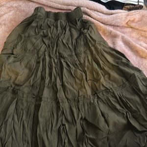 Green fairy core vintage long skirt
